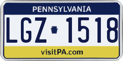 PA license plate LGZ1518