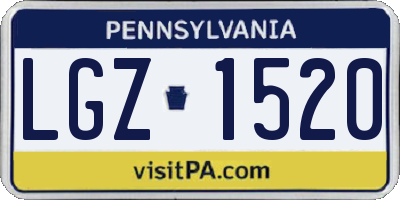 PA license plate LGZ1520