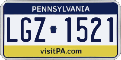 PA license plate LGZ1521