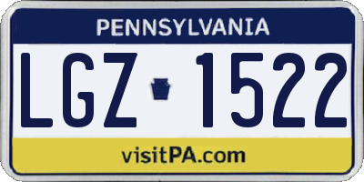PA license plate LGZ1522