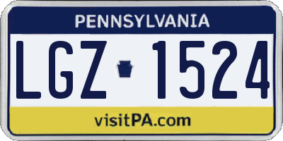 PA license plate LGZ1524