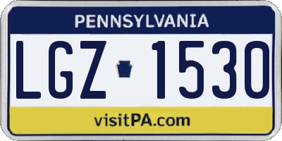 PA license plate LGZ1530