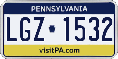 PA license plate LGZ1532