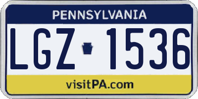 PA license plate LGZ1536