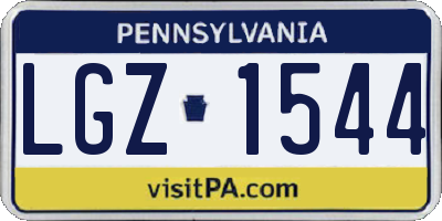 PA license plate LGZ1544