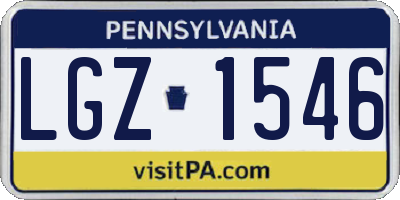 PA license plate LGZ1546