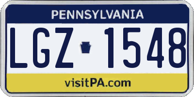 PA license plate LGZ1548