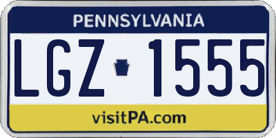 PA license plate LGZ1555