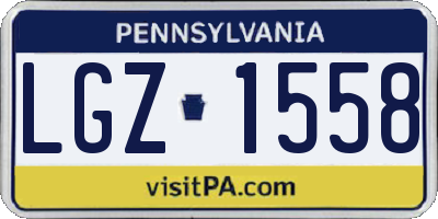 PA license plate LGZ1558