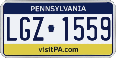 PA license plate LGZ1559
