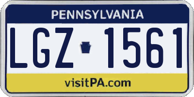 PA license plate LGZ1561