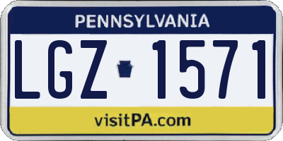 PA license plate LGZ1571