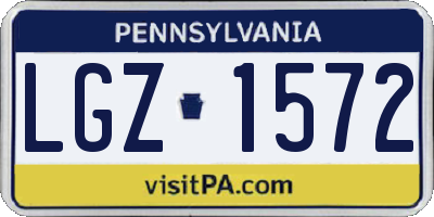PA license plate LGZ1572