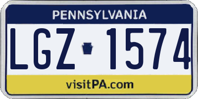 PA license plate LGZ1574