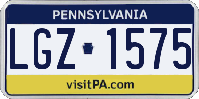 PA license plate LGZ1575