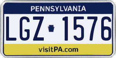 PA license plate LGZ1576