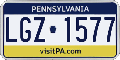 PA license plate LGZ1577