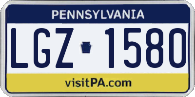 PA license plate LGZ1580