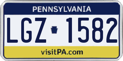 PA license plate LGZ1582