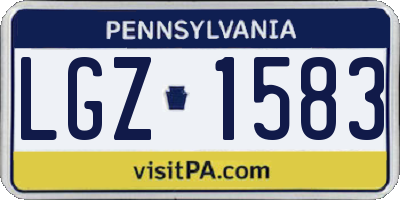 PA license plate LGZ1583