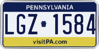 PA license plate LGZ1584