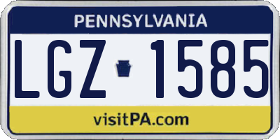PA license plate LGZ1585