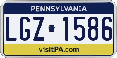 PA license plate LGZ1586