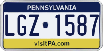 PA license plate LGZ1587