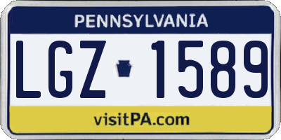 PA license plate LGZ1589