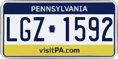 PA license plate LGZ1592
