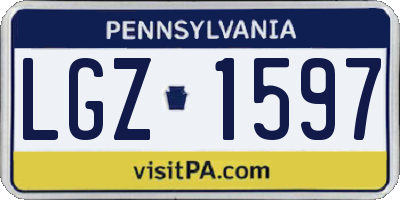 PA license plate LGZ1597
