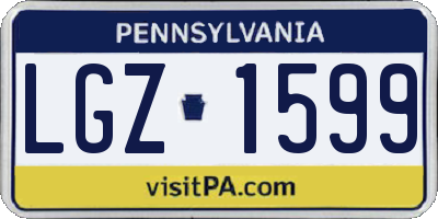 PA license plate LGZ1599