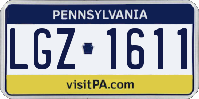 PA license plate LGZ1611