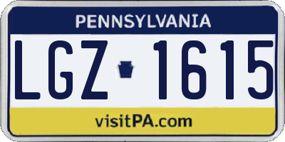 PA license plate LGZ1615
