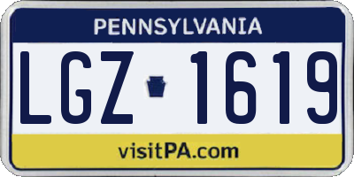 PA license plate LGZ1619
