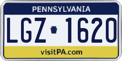 PA license plate LGZ1620