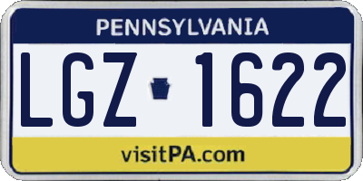 PA license plate LGZ1622