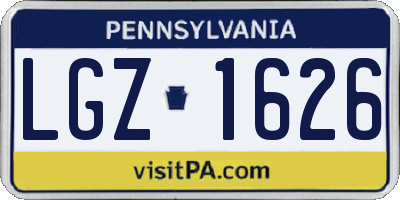 PA license plate LGZ1626