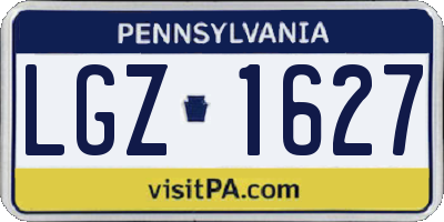 PA license plate LGZ1627