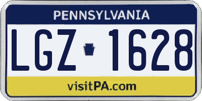 PA license plate LGZ1628