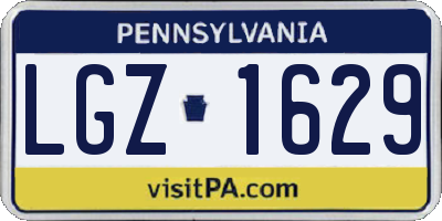 PA license plate LGZ1629