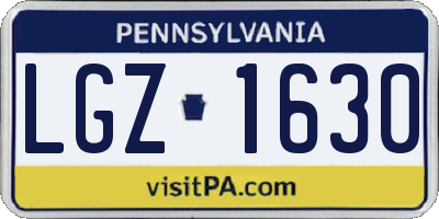 PA license plate LGZ1630