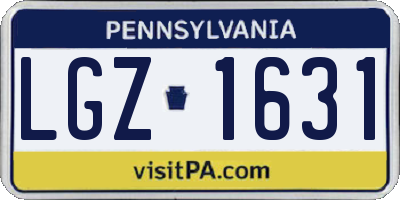 PA license plate LGZ1631