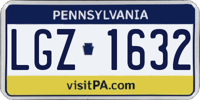 PA license plate LGZ1632