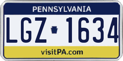PA license plate LGZ1634