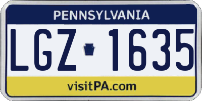 PA license plate LGZ1635