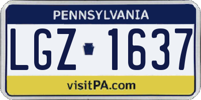 PA license plate LGZ1637