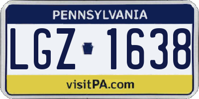 PA license plate LGZ1638