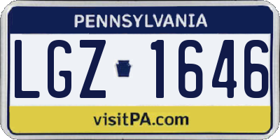 PA license plate LGZ1646