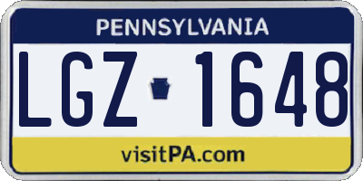 PA license plate LGZ1648